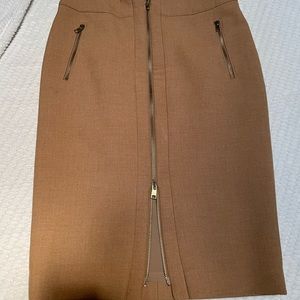 Zipper front pencil skirt
